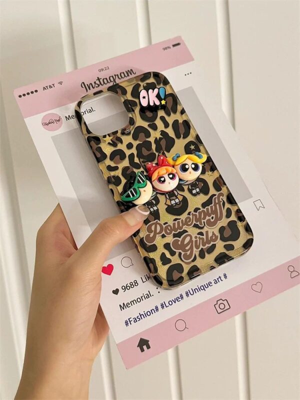 Leopard Print 3D Power puff girls Case - Image 2