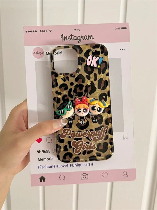 Leopard Print 3D Power puff girls Case