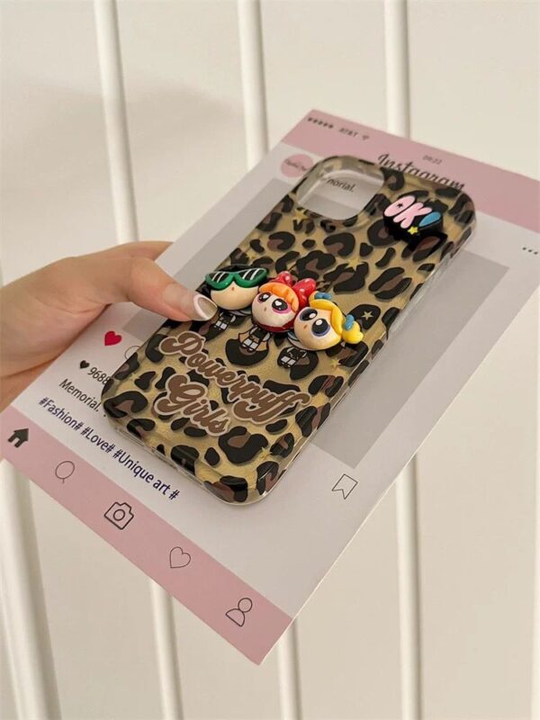 Leopard Print 3D Power puff girls Case - Image 3